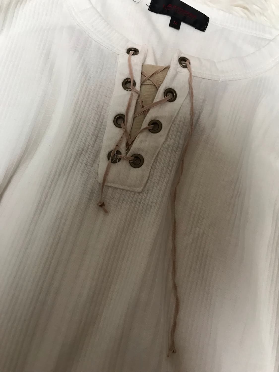 일본빈티지 y2k 아일렛 레이스업 디테일 반팔  상품이미지2