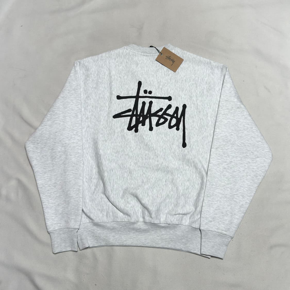 L 새상품 스투시 빅로고 애쉬 헤더 기모 맨투맨 상품이미지2