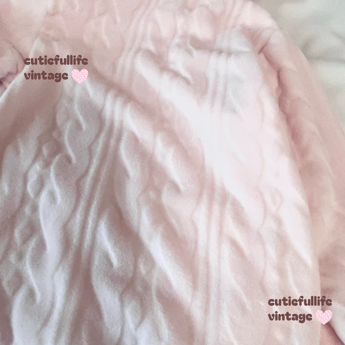 히메갸루 딸기우유빛 꽈배기 후리스 후드집업 상품이미지3