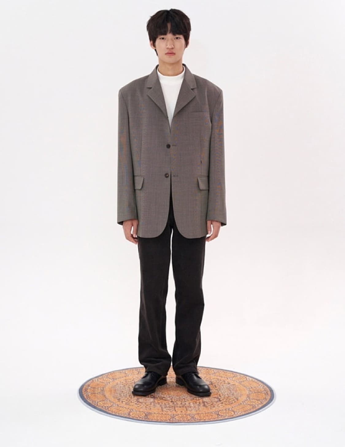 [M] STU 3버튼 블레이저 그레이 브라운 상품이미지3