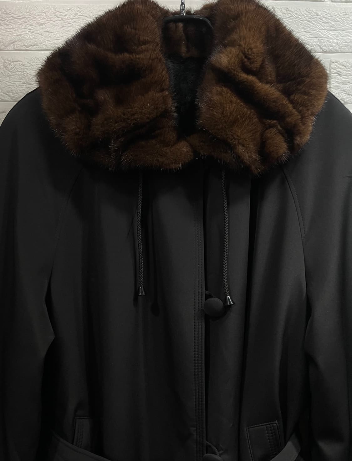 리베도 여성 밍크롱코트 (토끼털안감따뜻) 밍크자켓점퍼 하객룩블랙코트 상품이미지5