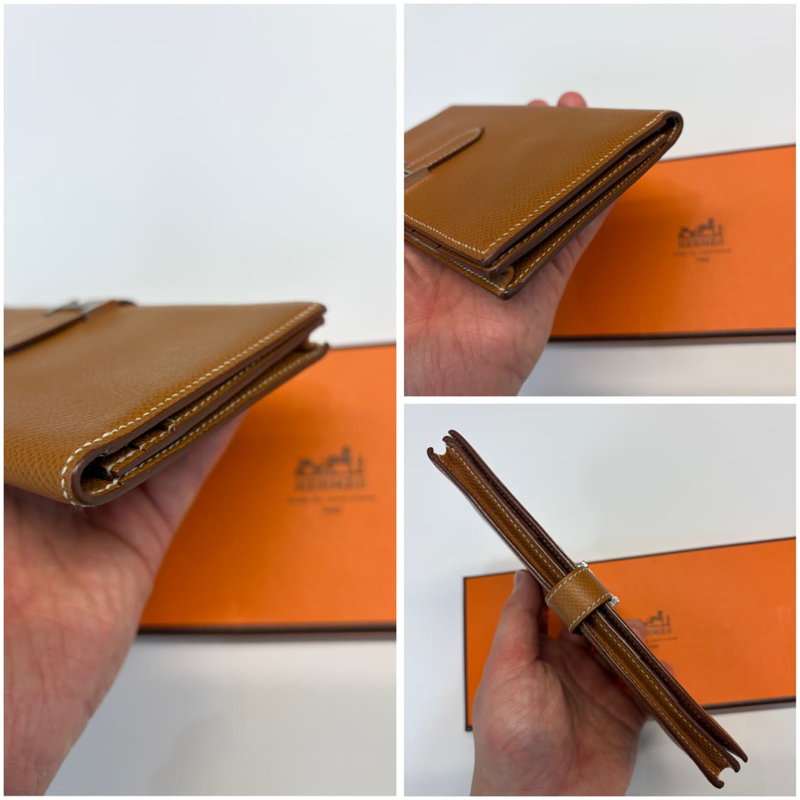 에르메스 베안 장지갑 골드 은장 상품이미지10