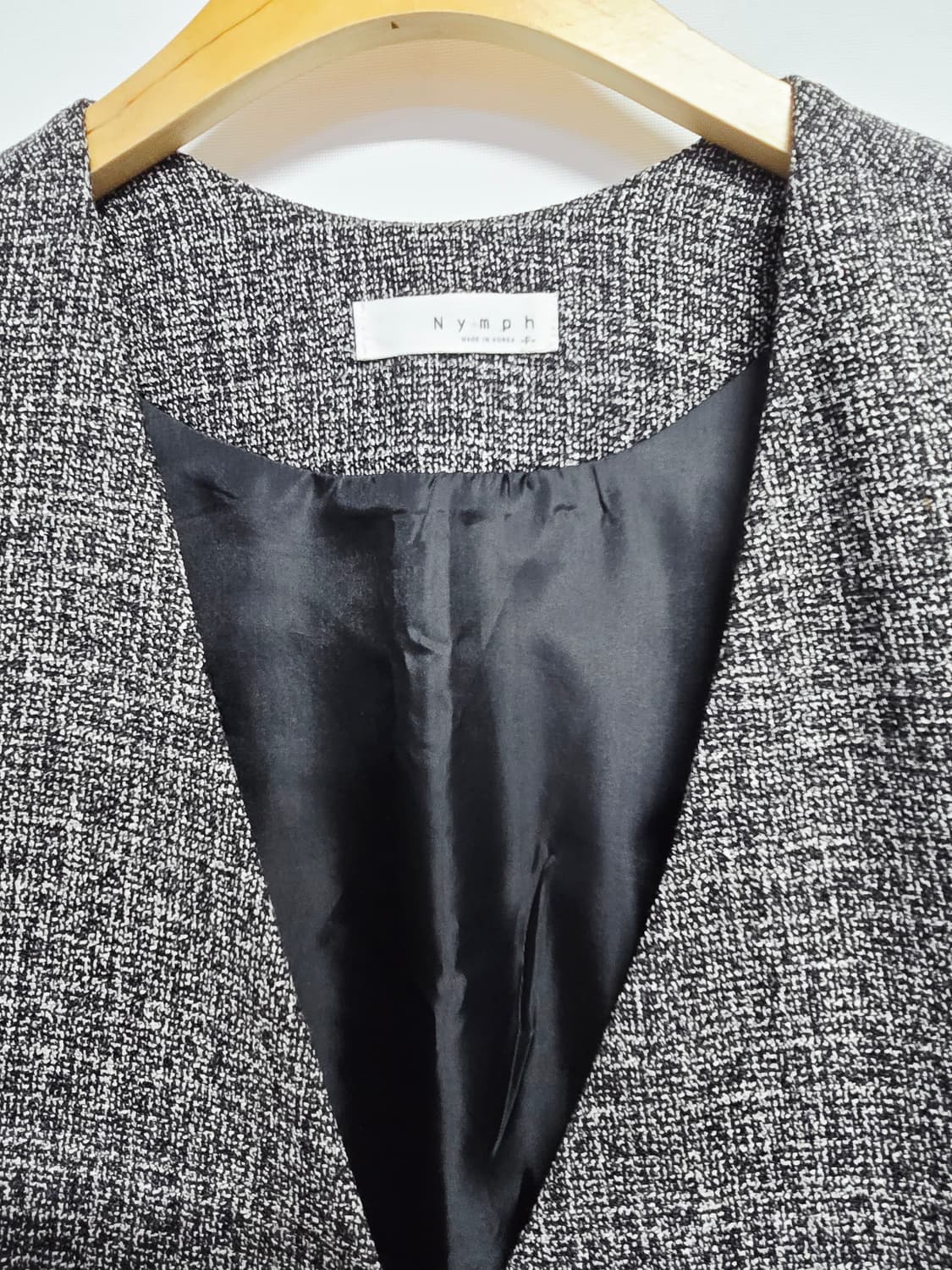 님프 트위드 롱 베스트 블랙 상품이미지2