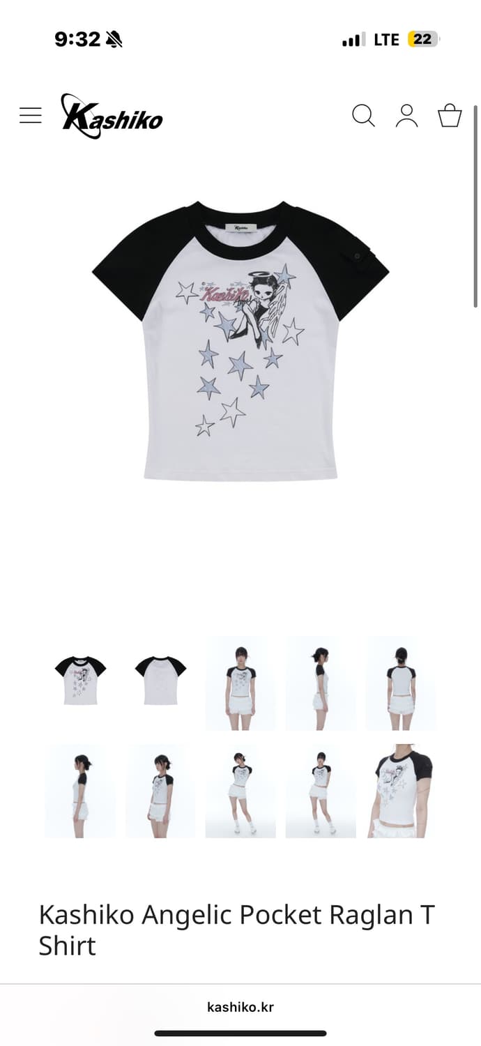 Kashiko Angelic Pocket Raglan T Shirt 상품이미지1