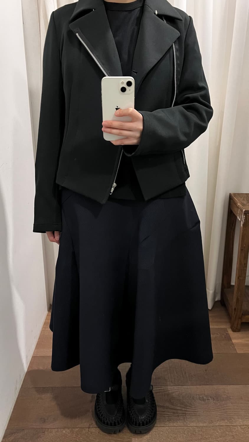 Back Shirring Jersey Rider Jacket 상품이미지2