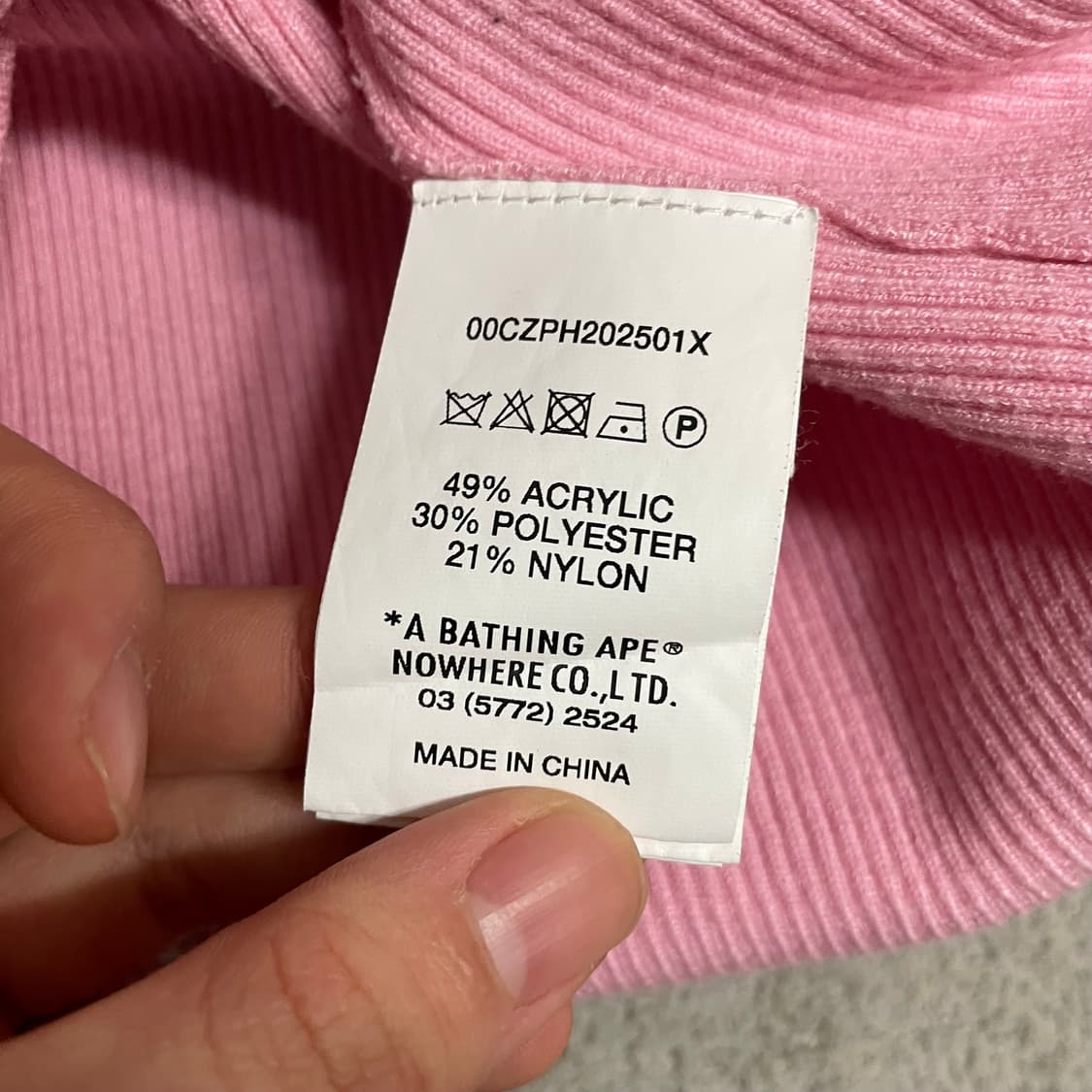 XS) 베이프 APEE 딸기우유맛 핑크 크롭 후드 집업 상품이미지7