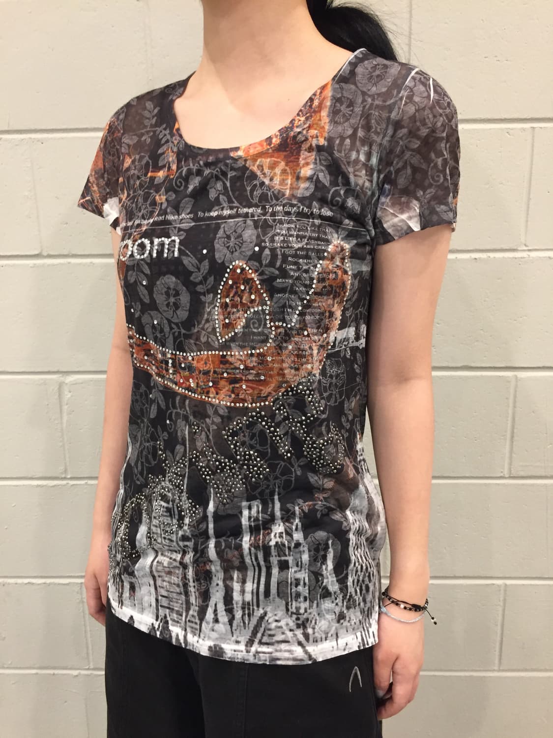 jpn See-through Beaded T-Shirt 상품이미지2