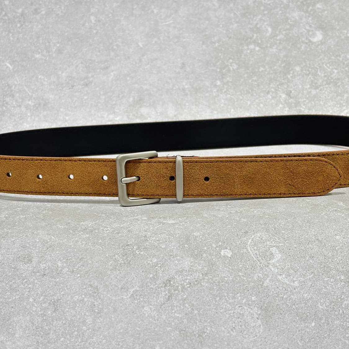 Oribell 새틴 실버 버클 이탈리아 스웨이드 소가죽 베이직 벨트 상품이미지8