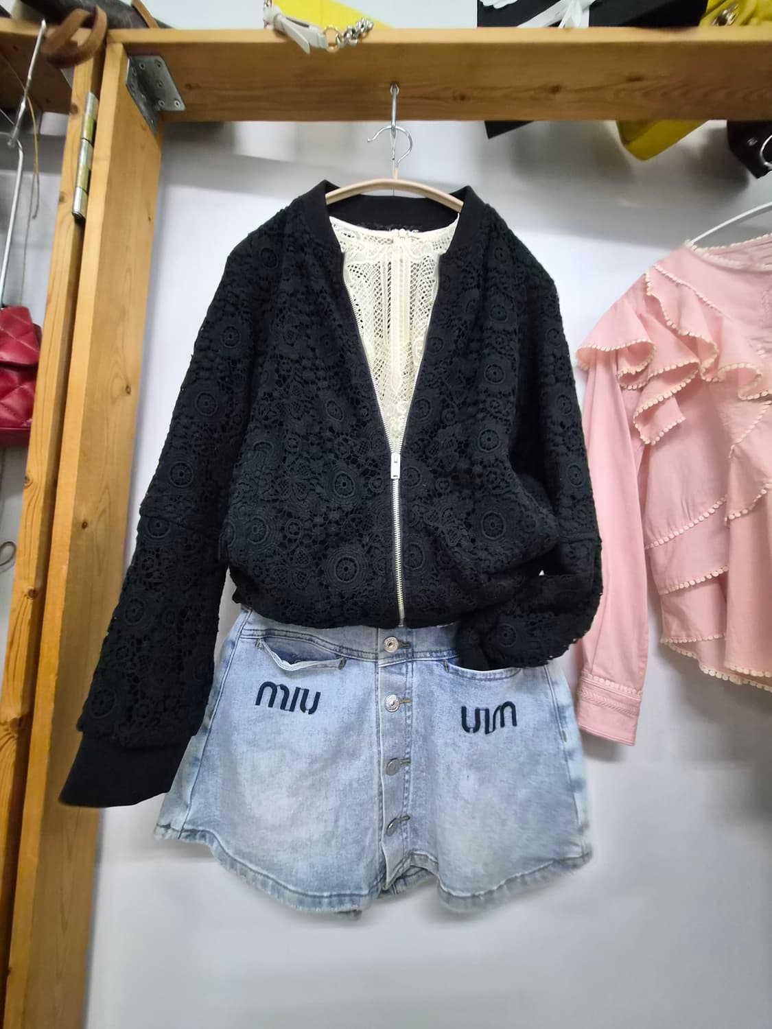 시에로 레이스 블루종 집업 점퍼 상품이미지1