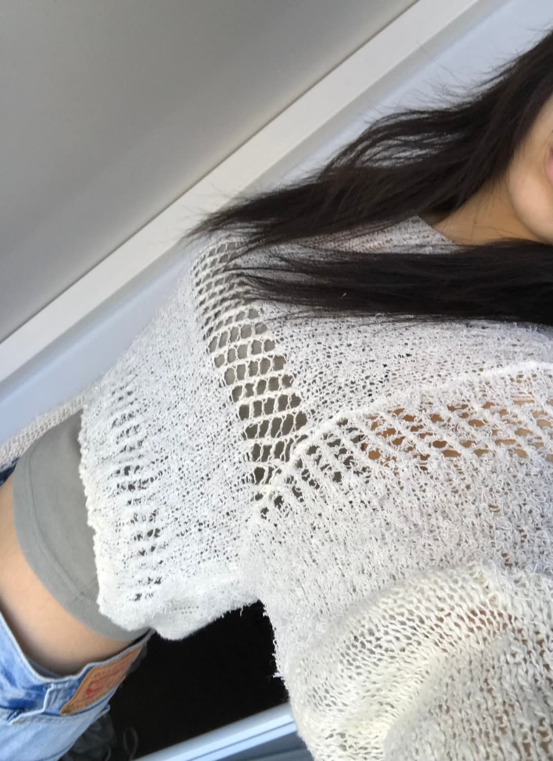 다이애그널 루즈 크롭 아이보리 니트 상품이미지8