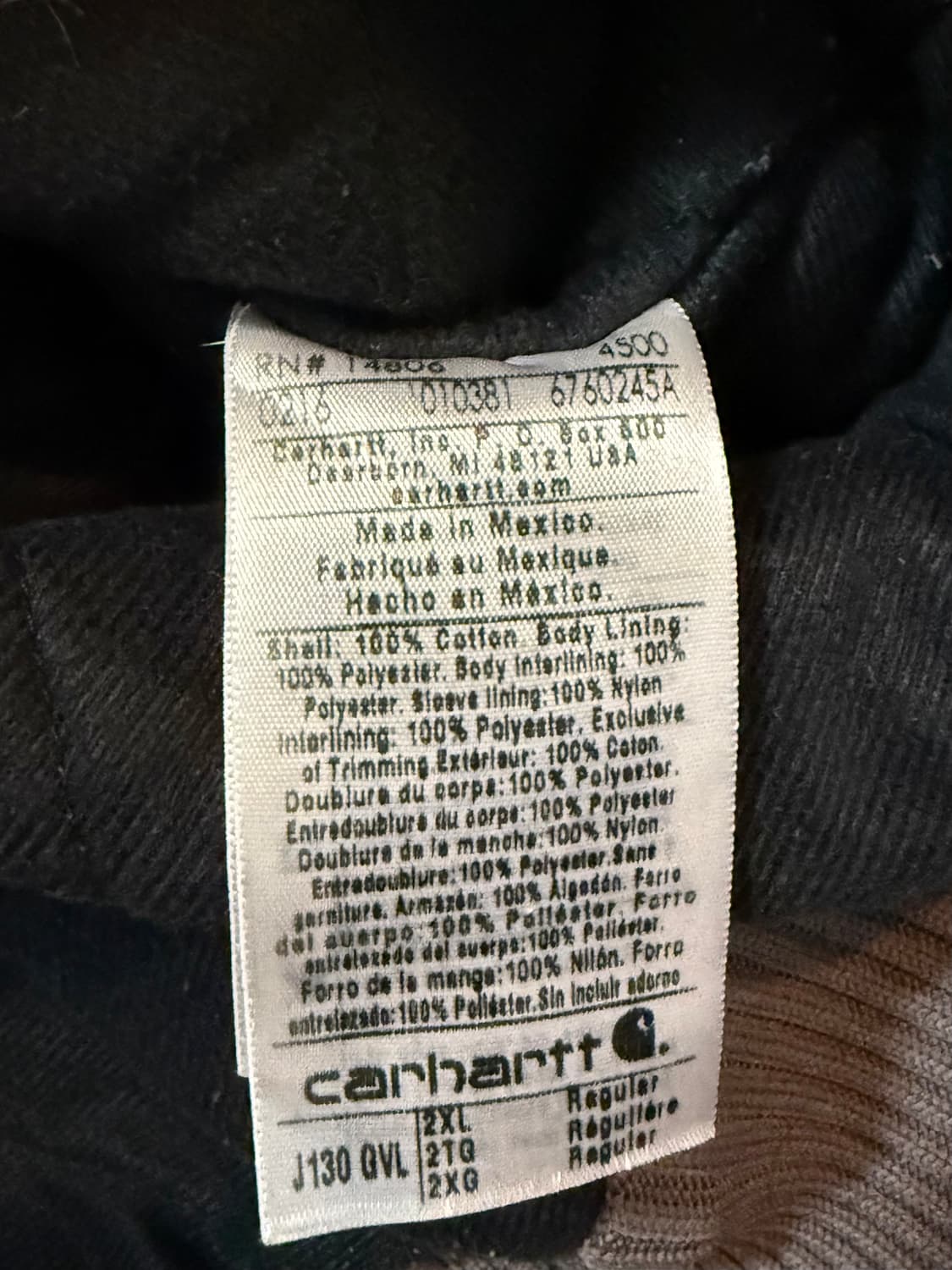 XXL) 칼하트 j130 gvl 워크자켓 상품이미지2