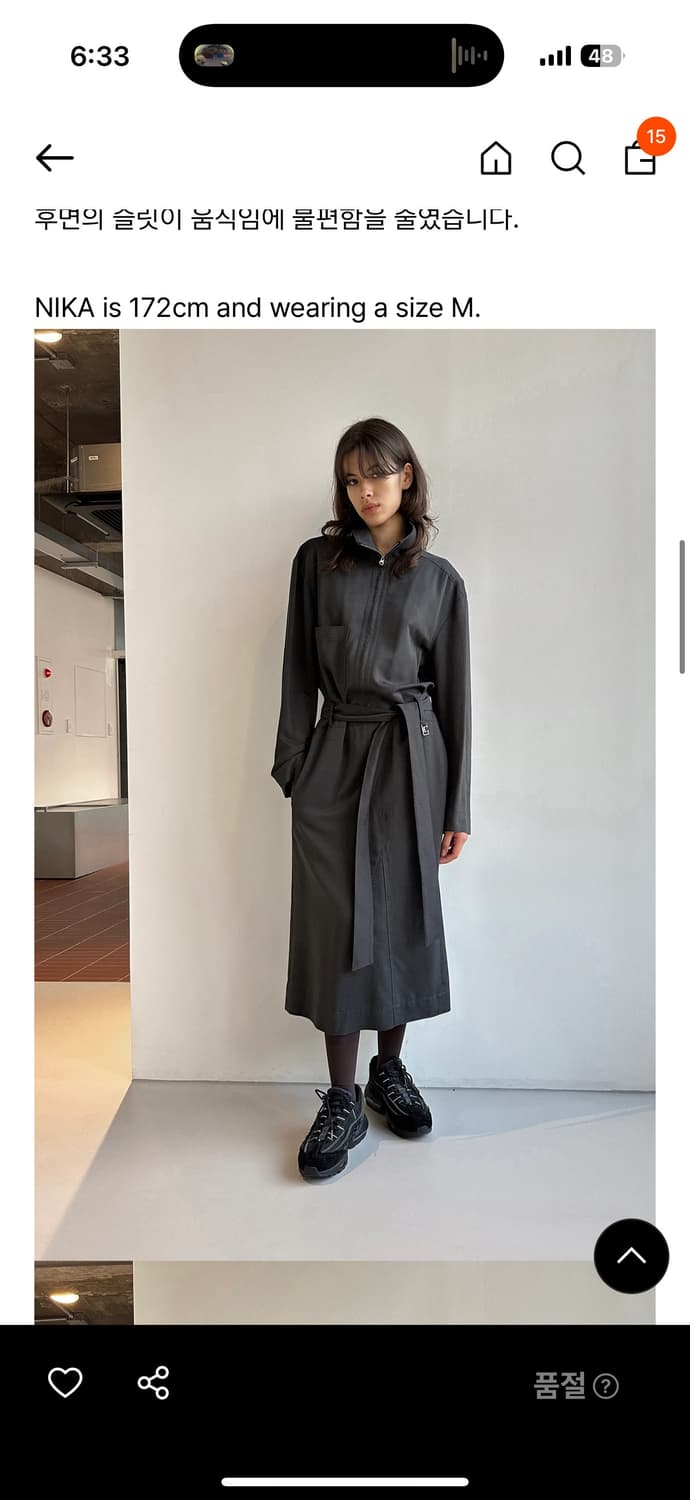 로우클래식 FRONT POCKET ZIP-UP DRESS S사이즈 상품이미지2