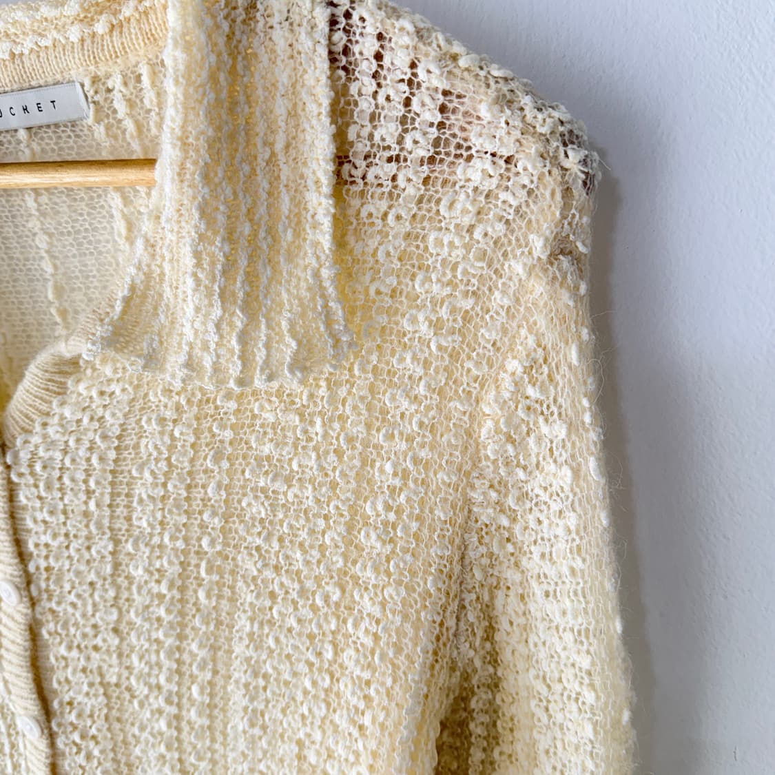 Lepvonj 레프본 짜임니트 셔츠 여름가디건 크림 상품이미지4