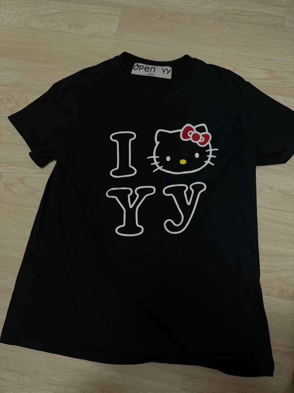 Open yy 키티 반팔티 블랙 s/m 상품이미지1