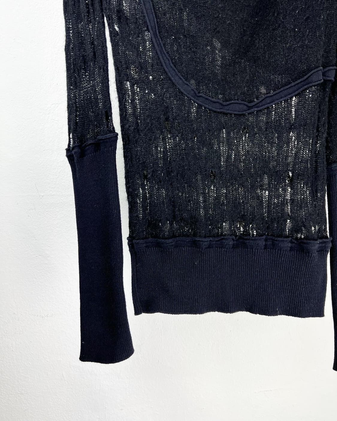 디젤 블랙 시스루 디테일 롱 슬리브 상품이미지3