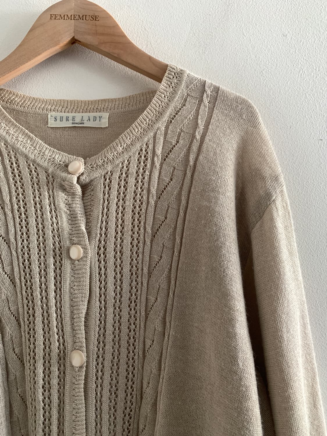 Vintage Punching Loose Knit Carigan 상품이미지3