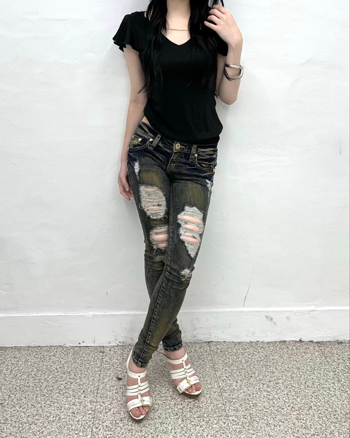 chain drape glitter short sleeve 상품이미지1