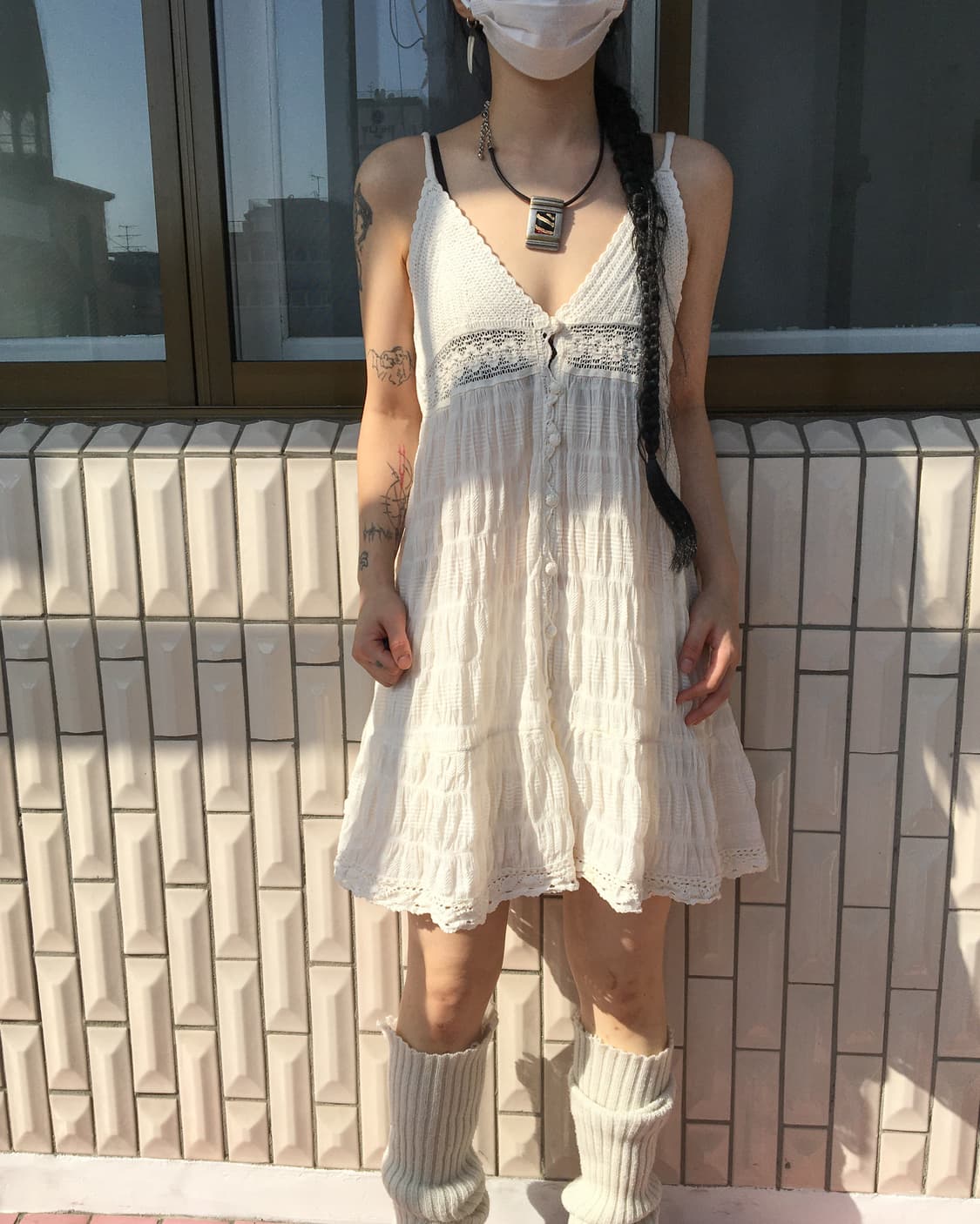 Crochet trimming layer sleeveless onepie 상품이미지1