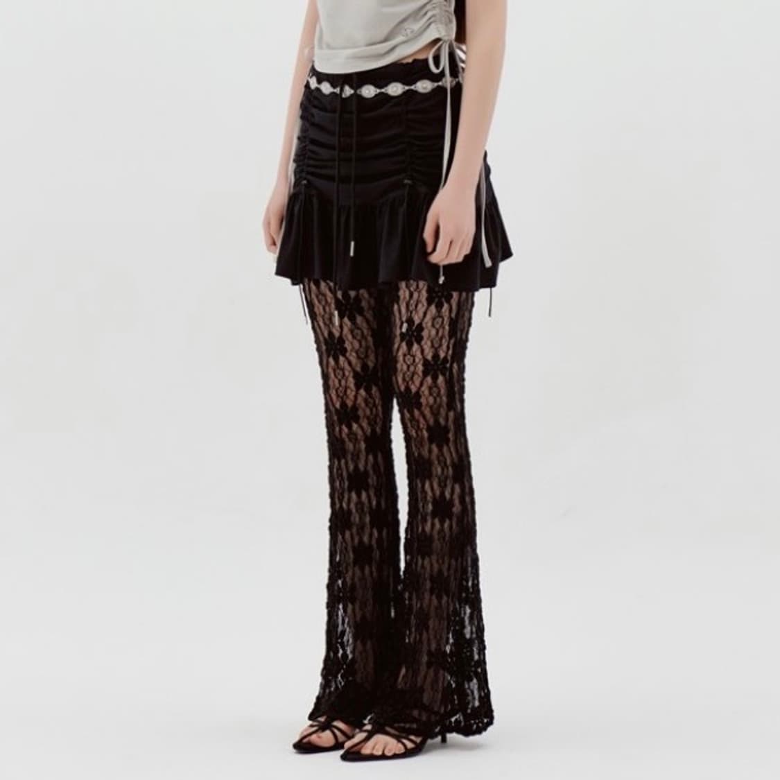 라라폭스 레이스 스커트 팬츠 LACE SKIRT PANTS BLACK 상품이미지3