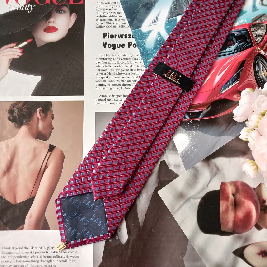 닥스 실크 버건디 패턴 넥타이 8.1cm A+등급 A19401
 상품이미지4