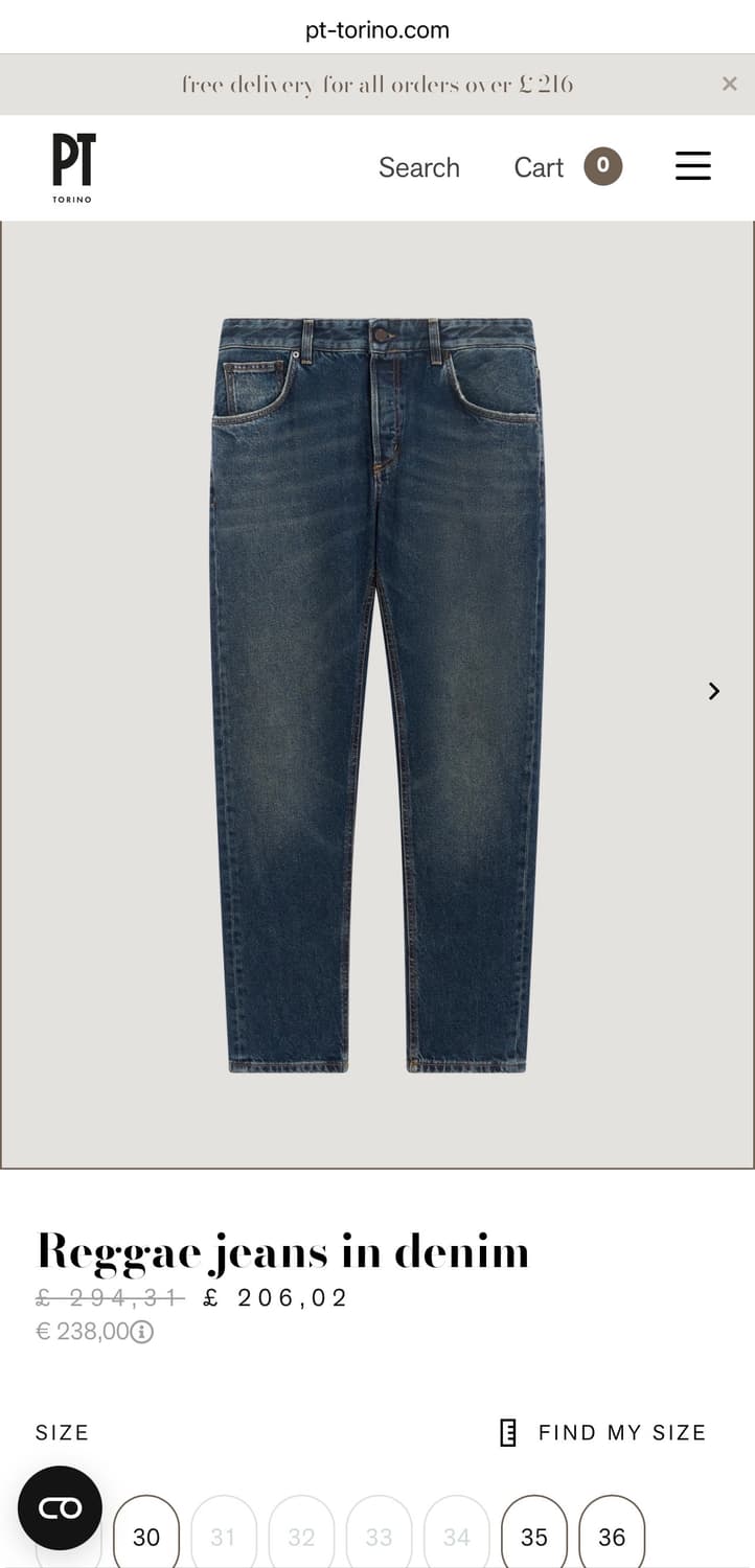 PT TORINO(=PT01) REGGAE 슬림 데님 청바지31 상품이미지1