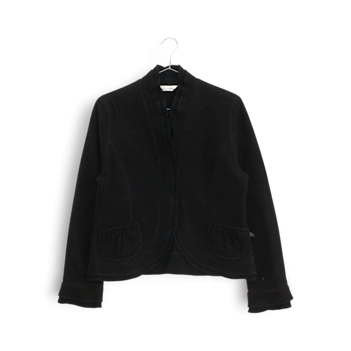 모 100프로 프릴 둥근 주머니 숏자켓 아우터 빈티지 상품이미지1