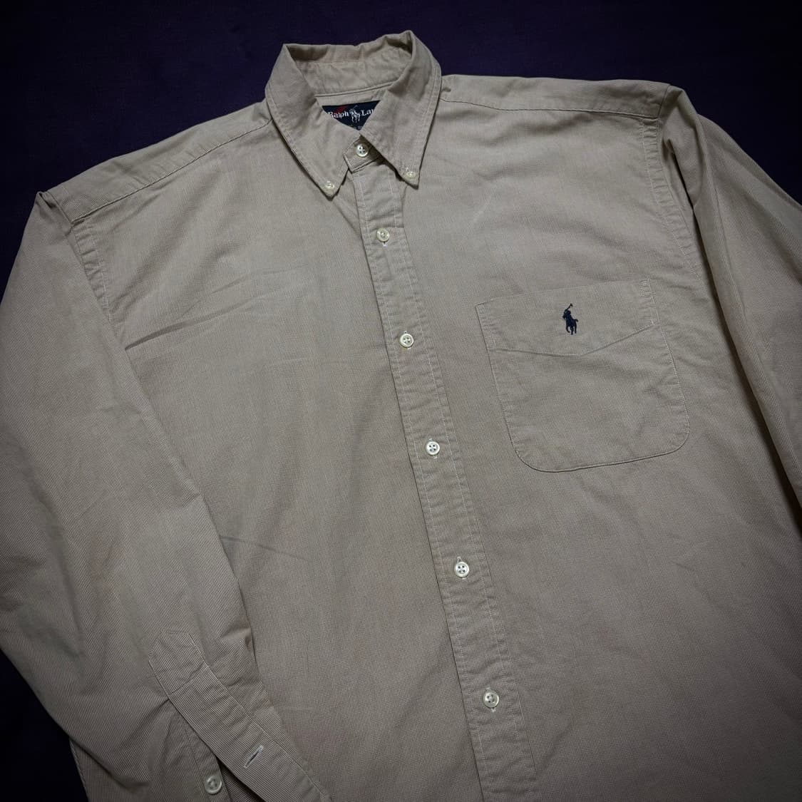 90s Ralph Lauren Big Shirt Beige Cotton 상품이미지5