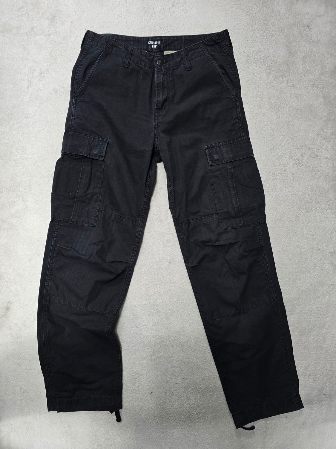 Karhartt 칼하트 WIP 블랙 레귤러 카고 팬츠 30X32 상품이미지1