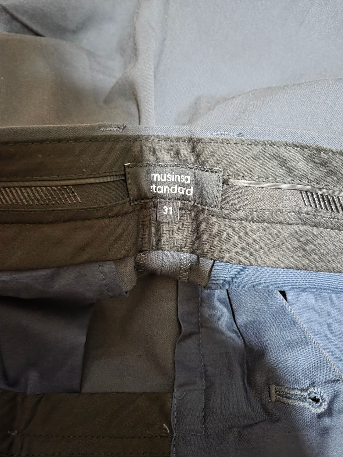 무신사 스탠다드 턴업 크롭 블루 그레이 31 상품이미지4