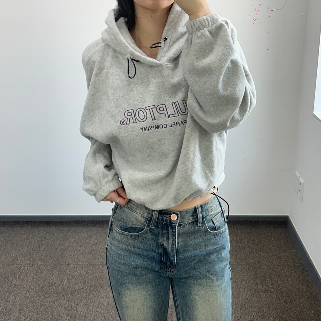 Sculptor 스컬프터 멜란지 후리스 후드티 상품이미지1