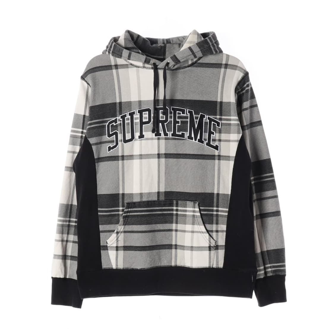 슈프림 아치로고 플래드 체크 후드티 상품이미지1