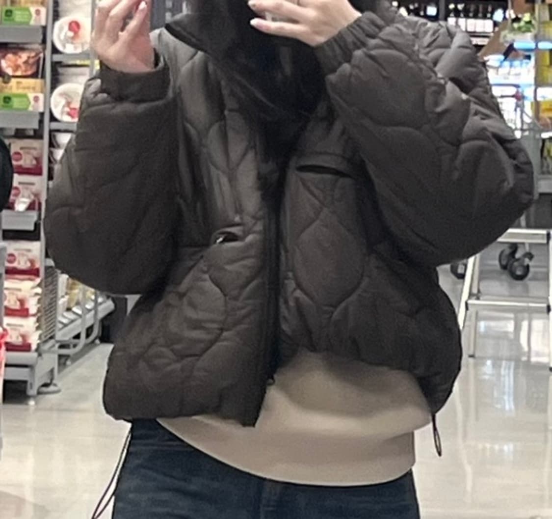 wave nuptse padding 브라운 숏패딩 상품이미지3