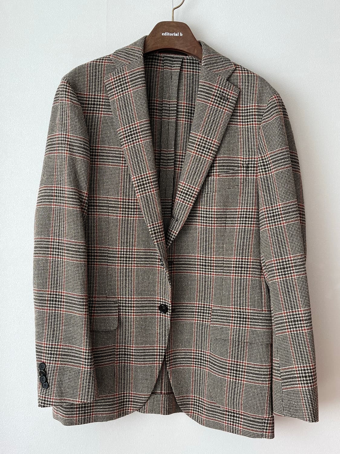 맨온더분 브라운 체크 블레이저 FABRIC MADE IN ITALY 상품이미지2