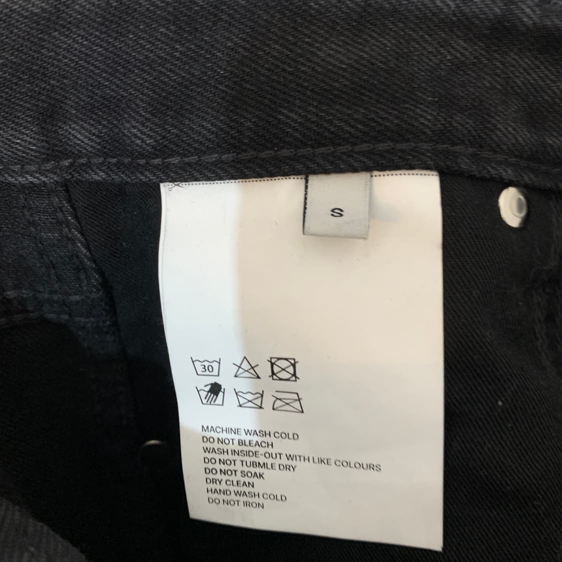 S 식스앤어하프 로우라이즈 와이드 스트레이트 블랙 데님 청바지 상품이미지7