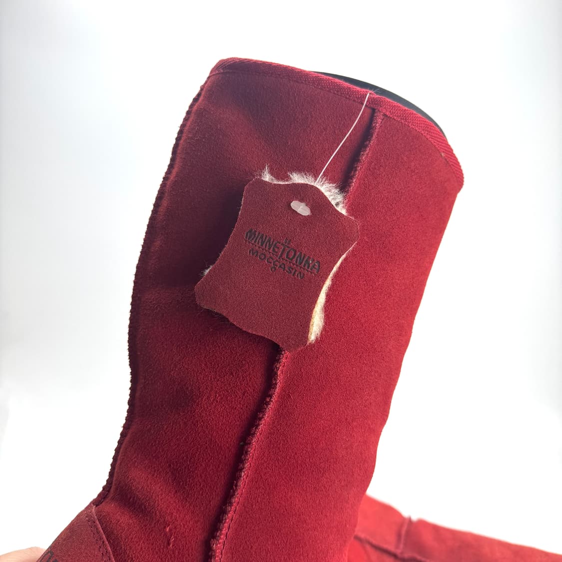 240)미네통카 레드 스웨이드 롱 어그부츠 힐 상품이미지5