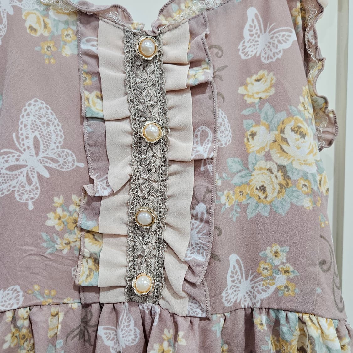 엑시즈팜(Axes Femme) 로즈 버터플라이 프릴 원피스 상품이미지5