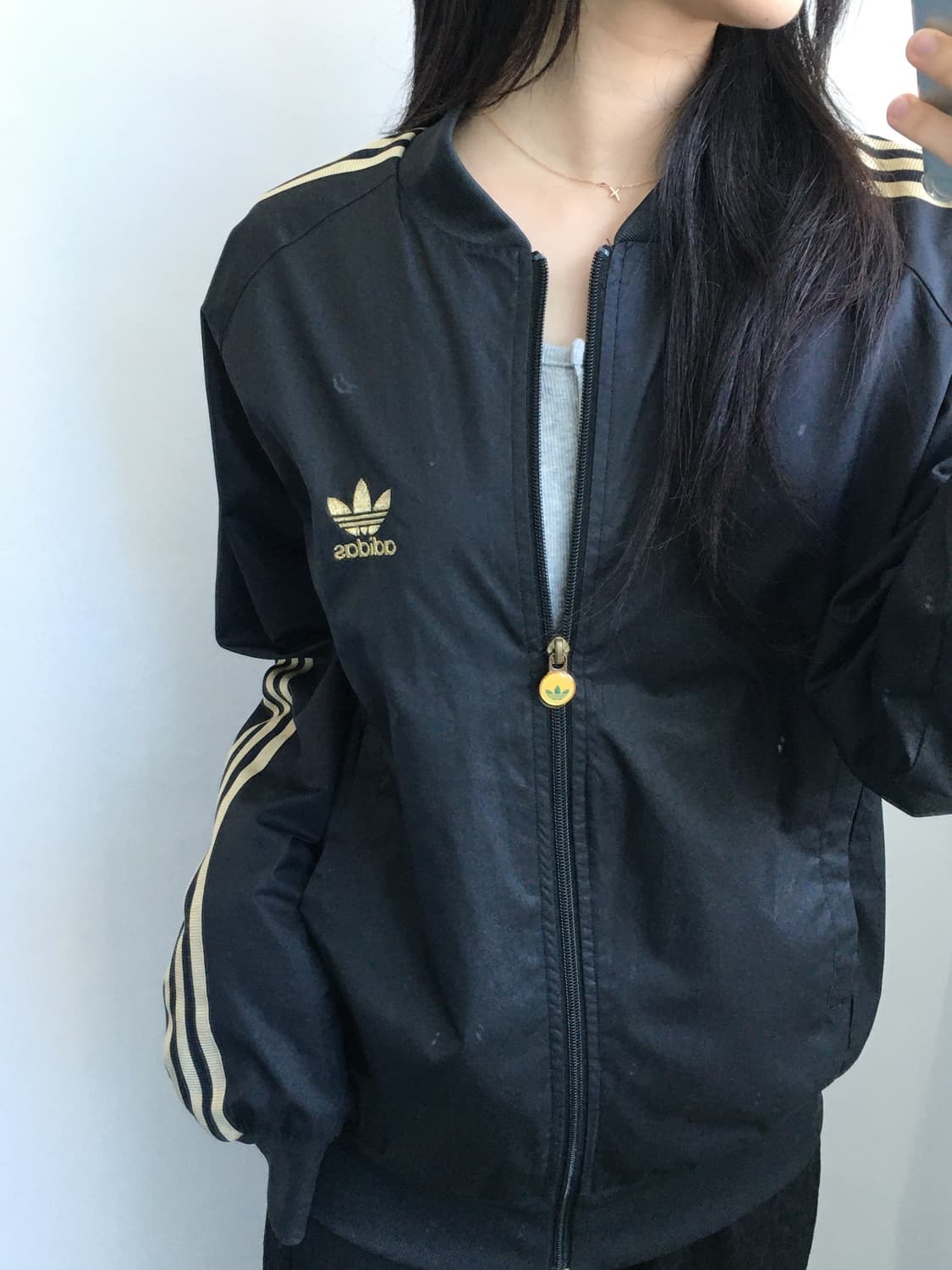Adidas 아디다스 트위스트 블랙-골드 져지 자켓 상품이미지2