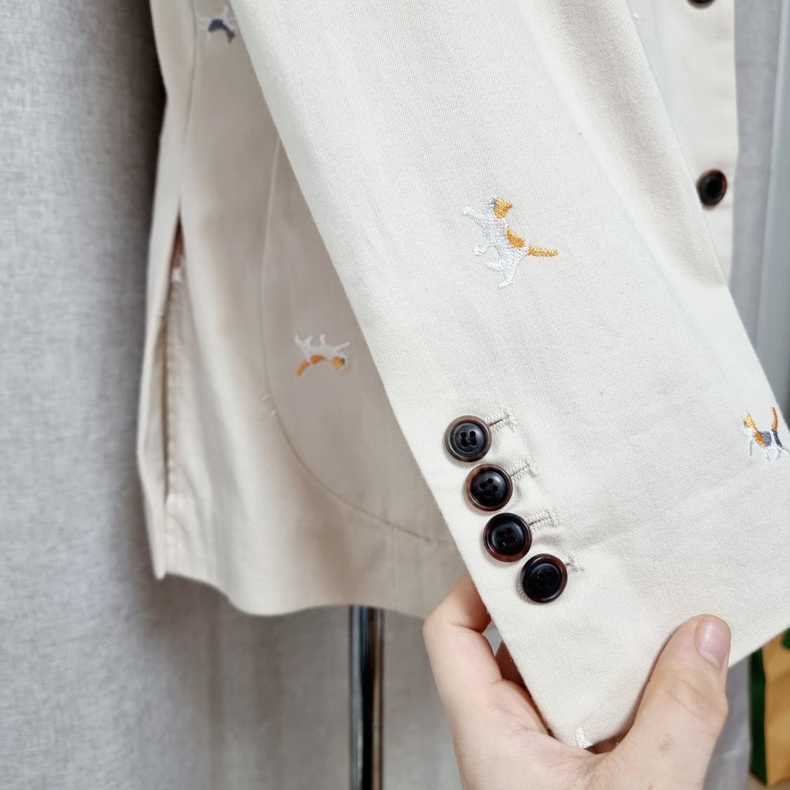 남녀공용 고퀄리티 고양이자수 코튼자켓 (촬영목적 시착만/새상품) 상품이미지6