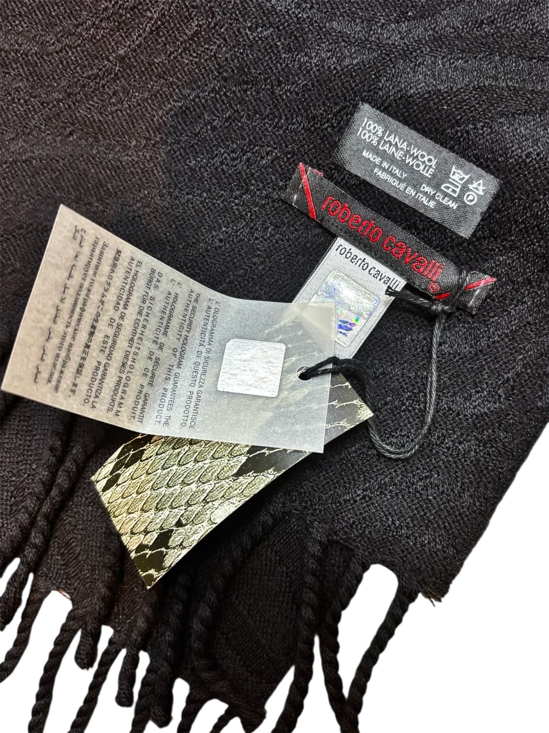 로베르토 카발리 100% 울 머플러/새상품 상품이미지4