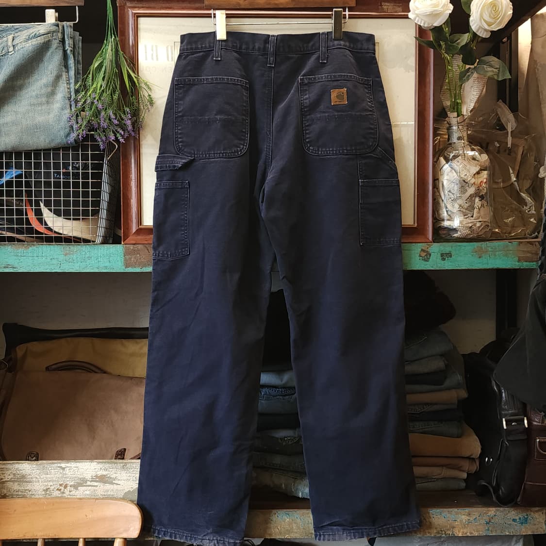 칼하트 워크팬츠 B111 MDT 캔버스 워크팬츠 미드나이트 블루34x32 상품이미지2
