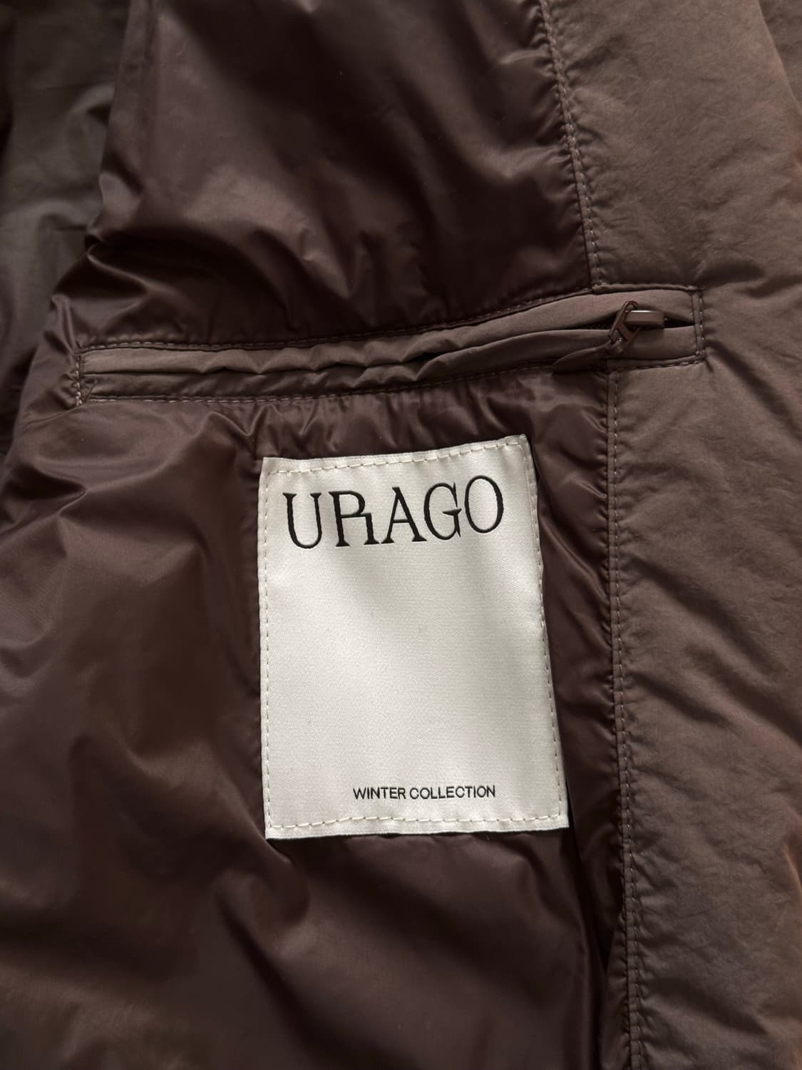 유라고 패딩 롱코트 애쉬 브라운 상품이미지6