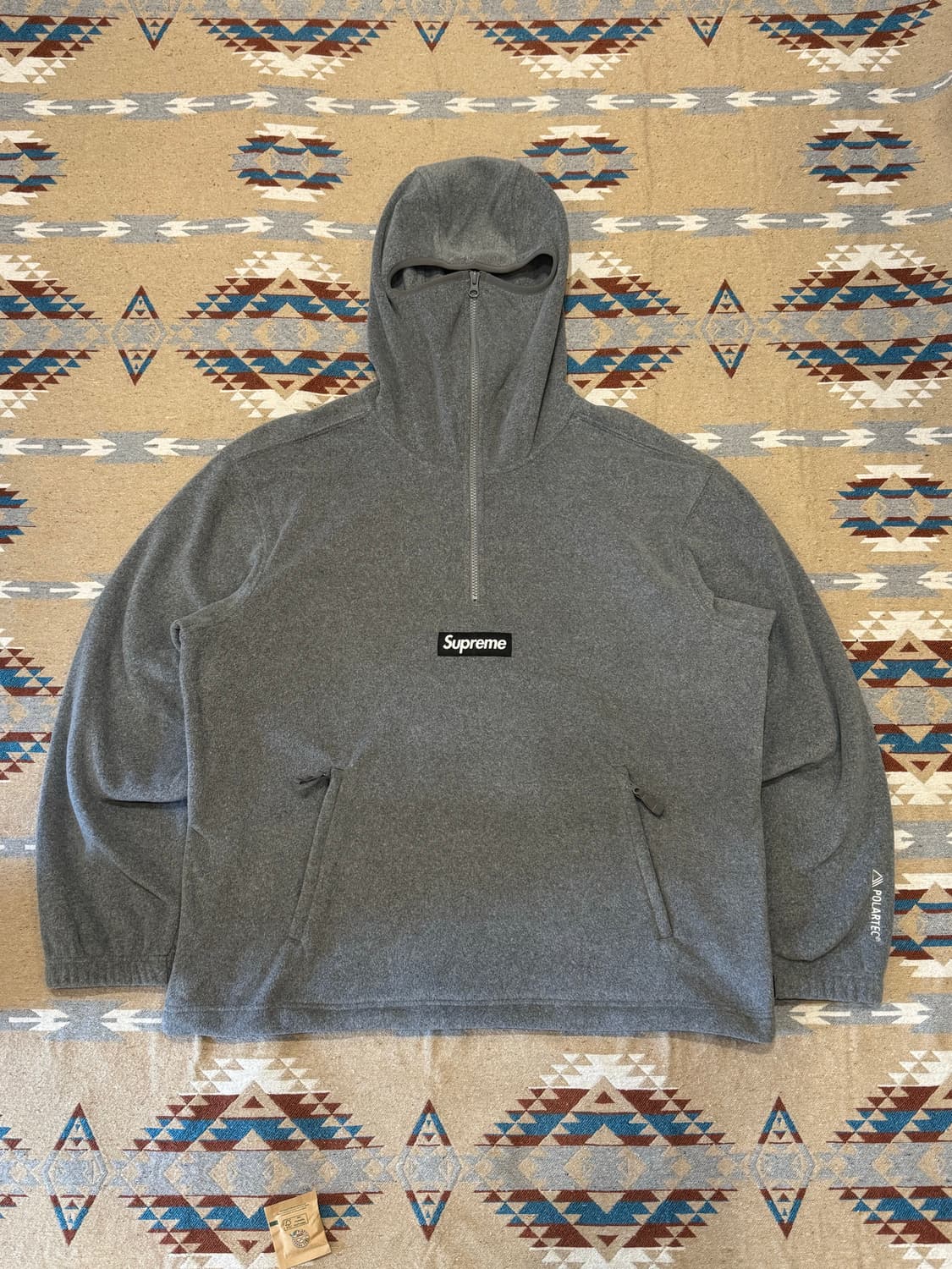 [L] 슈프림 폴라텍 페이스 마스크 하프집 후드 그레이 -25FW 상품이미지2