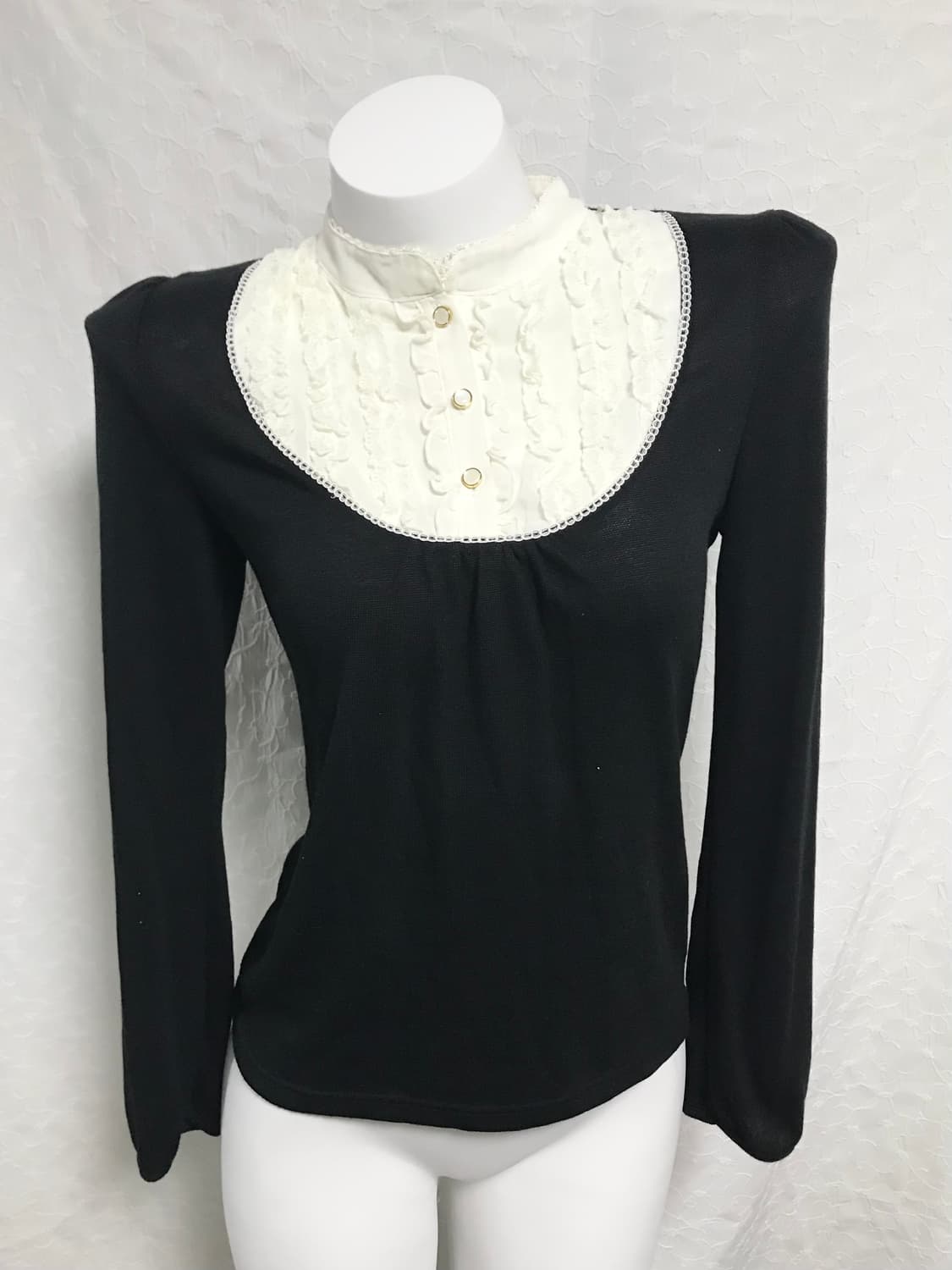 빈티지 로걀 프릴 레이스 니트 롱슬리브 탑 상품이미지2