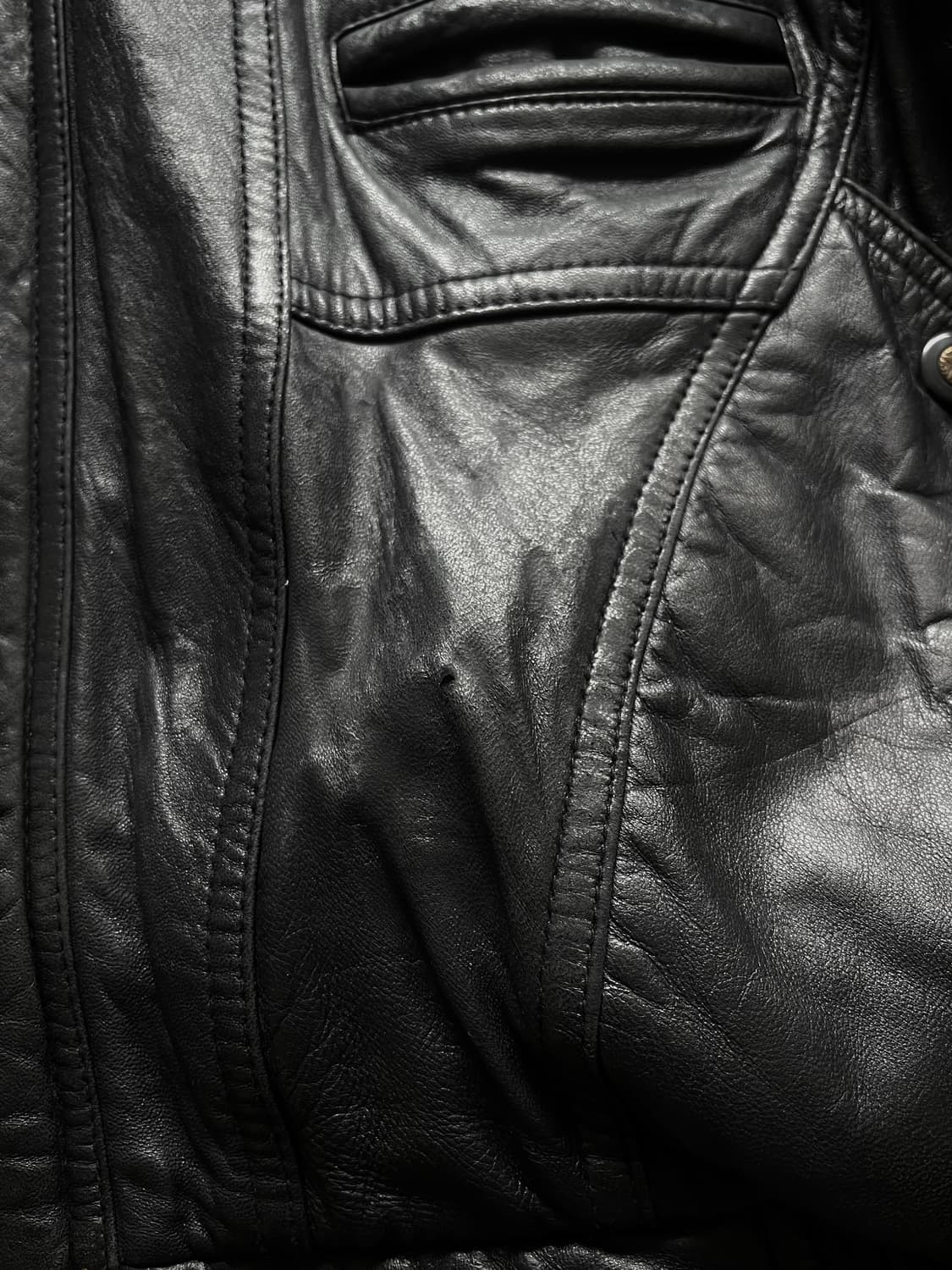 1990s Real Lambskin Leather Bomber JK 상품이미지6