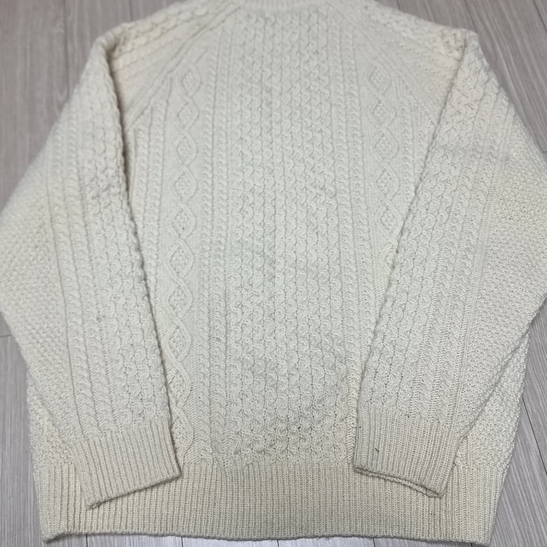 아이보리색 케이블 니트 스티브맥퀸 피셔맨 스웨터(105) 상품이미지3