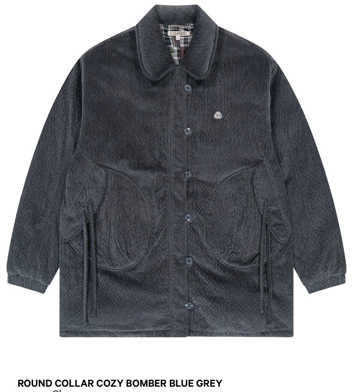 ROUND COLLAR COZY BOMBER BLUE GREY 상품이미지1