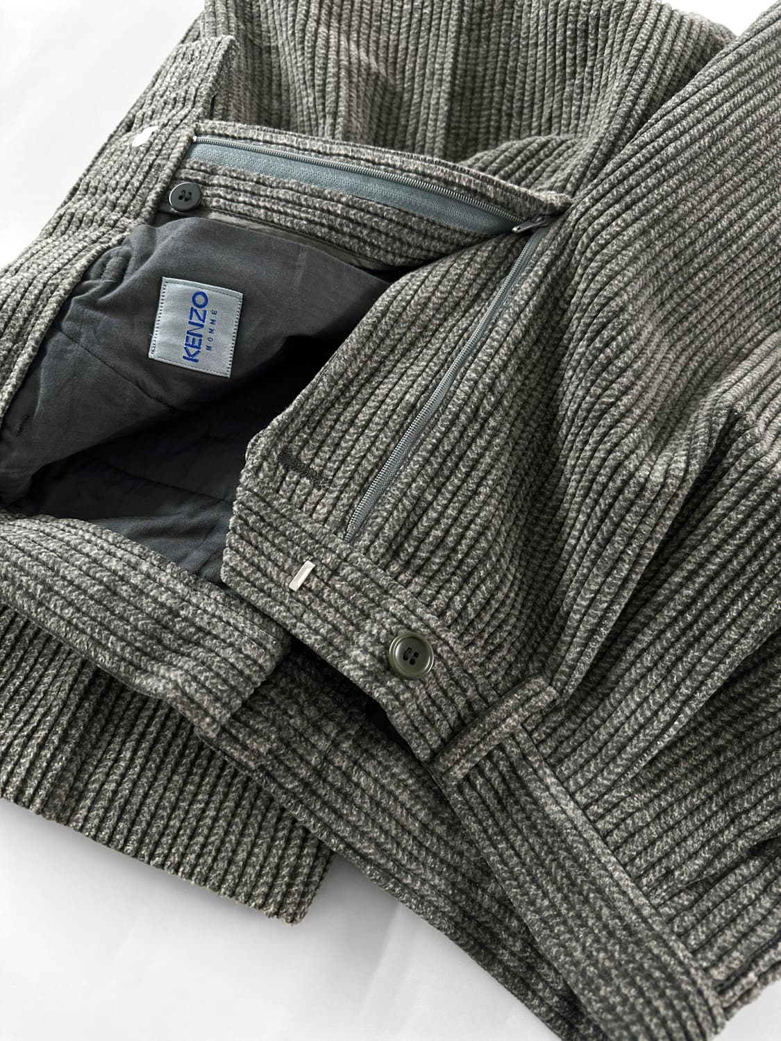 90s 빈티지 겐조 옴므 핀턱 와이드 코듀로이 팬츠 상품이미지1