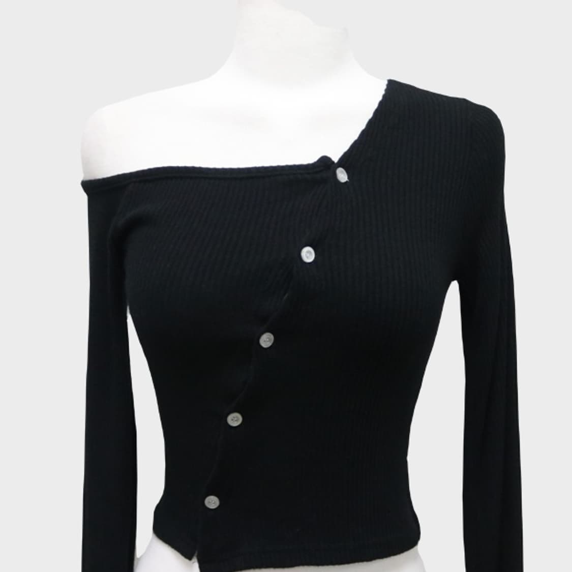 LYDIA 원 숄더 오픈 골지 티셔츠 61711 상품이미지3