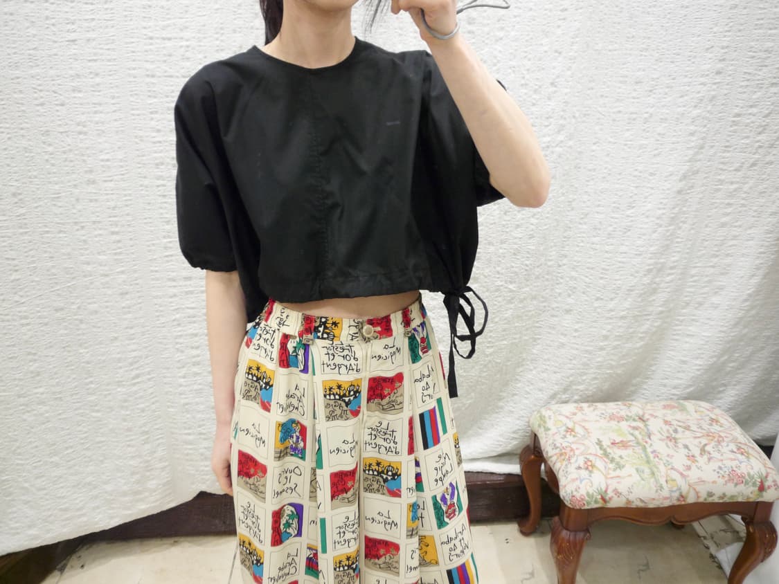 drawstring drape black blouse 상품이미지6