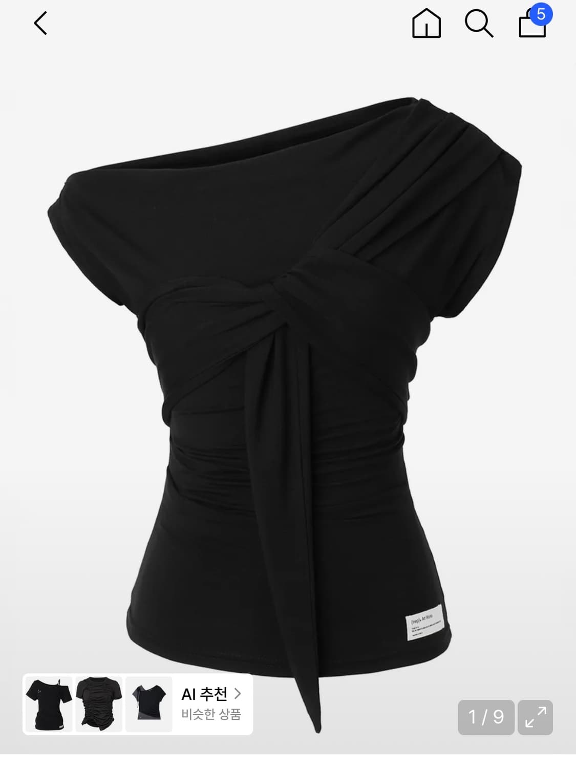 이네기 Drape Flow Tie Top (black) 상품이미지1